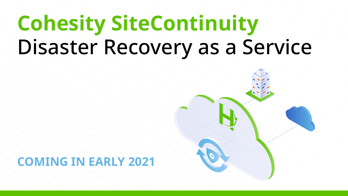 Cohesity's tweet image. Cohesity SiteContinuity delivered as a Service, a disaster recovery SaaS offering that runs on @awscloud, was just announced by Cohesity CEO @mohitaron at the #AWS #reInvent Partner Keynote. Learn more: cohesity.co/3mBrPhn