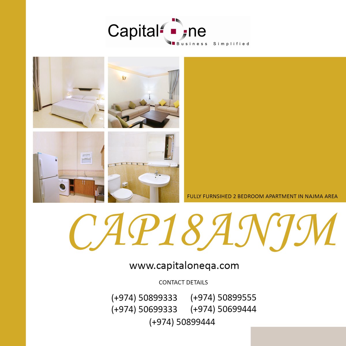 capitaloneqa's tweet photo. Ample Space and a very homey 2BHK Fully Furnished Apartment located in Najma area.

Sales Executive:
Mr. Sunil - (+974) 50899555
Mr. Nidhin - (+974) 50699444
Mr. Amine - (+974) 50899444
Mr. Azif - (+974) 50899333
Mr. Shaheen - (+974) 50699333

#doha #Qatar #Qatar2022 https://t.co/WlhtUColx4