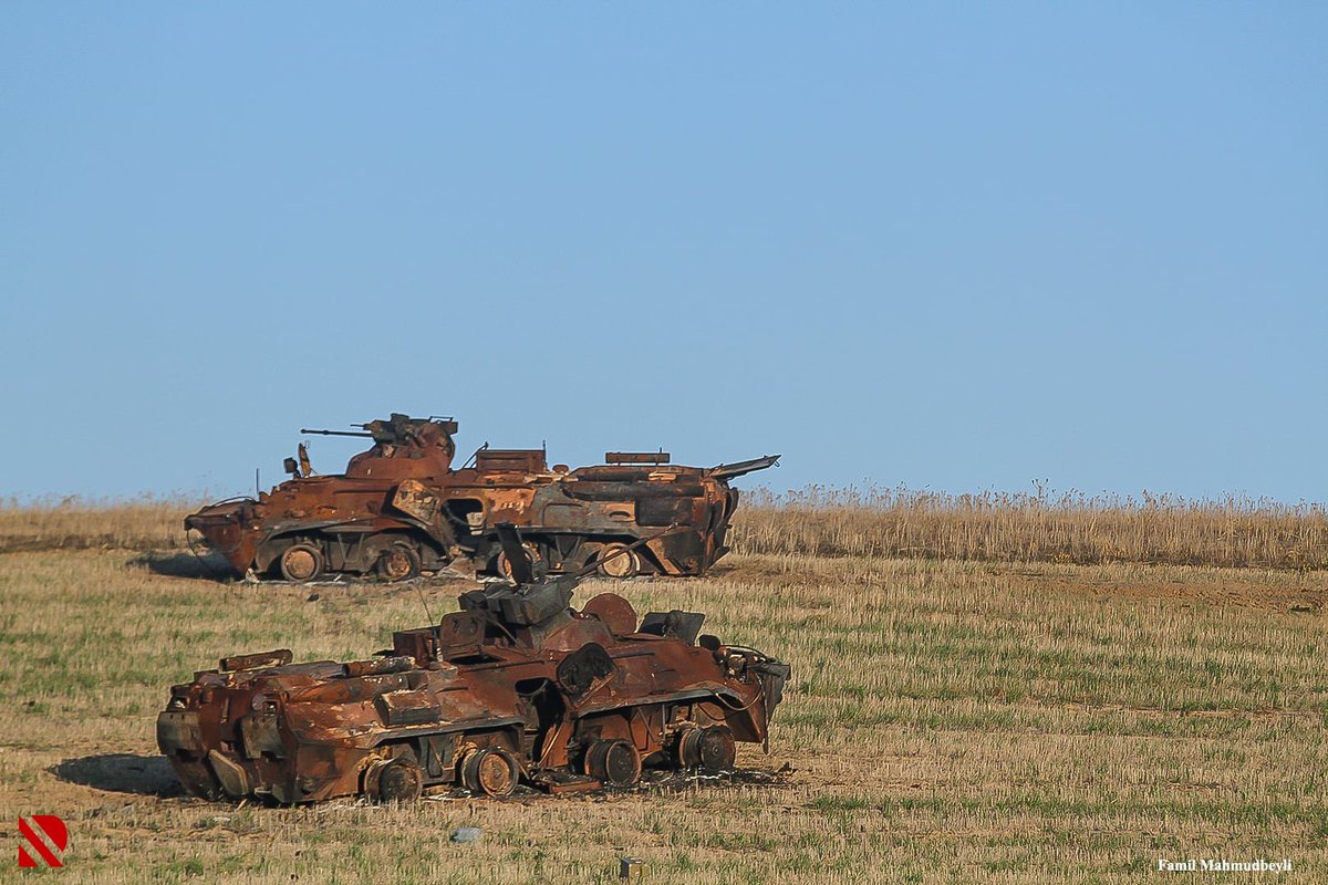 24. From an Armenian VK site via  @PlCART Destroyed truck, IMO an Azeri ammo carrier. They state its a MAZ but I can not confirm. Definitely not MAZ 537.Destroyed Azeri BTR-82A IMO its new as different from 2 we already have in pic 3 (pic Lost armour). If so 4th loss of this IFV
