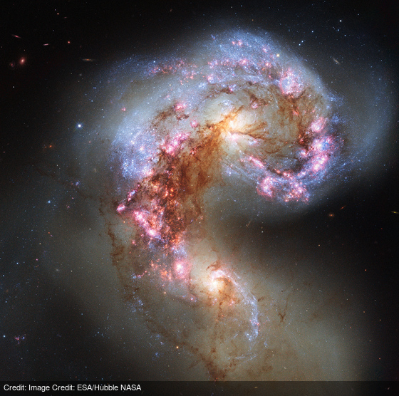 apod's tweet image. [RPT] The Antennae Galaxies in Collision: apod.nasa.gov/apod/ap201203.… by Image Credit: ESA/Hubble NASA