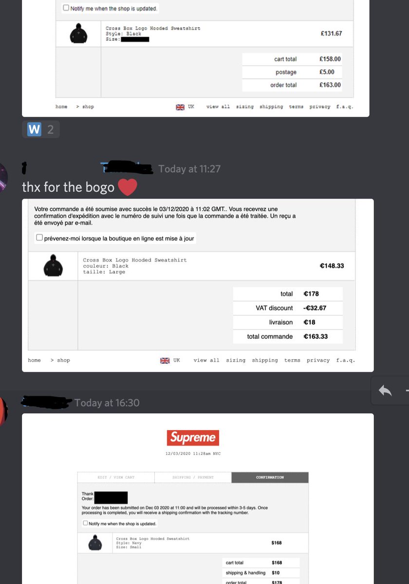 PayAIO's tweet image. Two for two, Supreme USA initial drop secured with an average of one checkout per user 🥳

We haven't missed a week yet!

To celebrate we will pick one person follows the steps below and giving them a free renewal 🥰

🔁 Retweet
🙋 Tag a friend

Good luck! 🤞