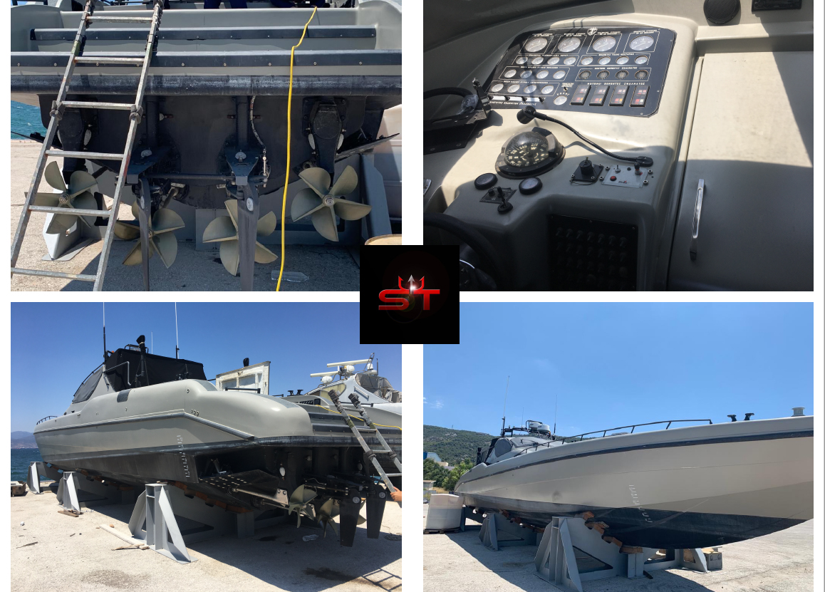 D__Mitch's tweet image. The best fast interceptor craft of the #HellenicNavy UDC and the only one of its type, the ST60 of @supertermoli, is still waiting to receive new engines (4 x FPT 650HP or 2 x MAN 1300HP). Note that such boats can receive proper RWS to increase their capabilities.