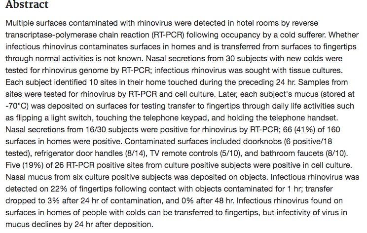 ...maybe (inefficient) a bit in large particle aerosols.Mucousy hands and high touch surfaces are an issue.Now I'll say SARSCoV2 may be neither fish nor fowl in transmissionso (not "like" influenza but nor exactly "like" enterorhino either) https://pubmed.ncbi.nlm.nih.gov/21412799/&nbsp;5/