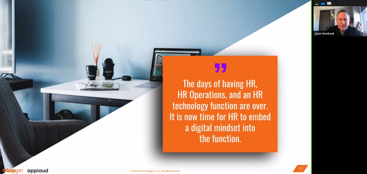 LIVE UPDATE: ‘Processes generate data; journey’s generate feeling...’. Interesting perspectives being shared in our live digital #employeeexperience webinar today. @Leapgen <a href="/jasonaverbook/">Jason Averbook</a> <a href="/jessvonbank/">Jess Von Bank</a>
#humanresouces #digitaltransformation #peoplestrategy #hr #applaudhr #NowofWork