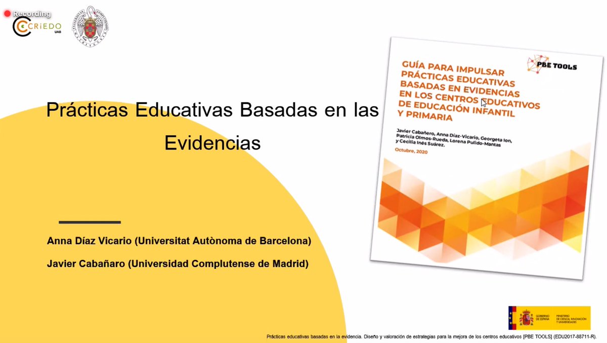 PbeTools's tweet photo. 🗣 Seguimos la Jornada con @javicabanero y @Annadiazvi85 que presentan recursos y herramientas para implementar prácticas educativas basadas en evidencias en los centro educativos. 

#pbetools #evidence #evidenceinformedpractice https://t.co/RAF6dCbbVJ