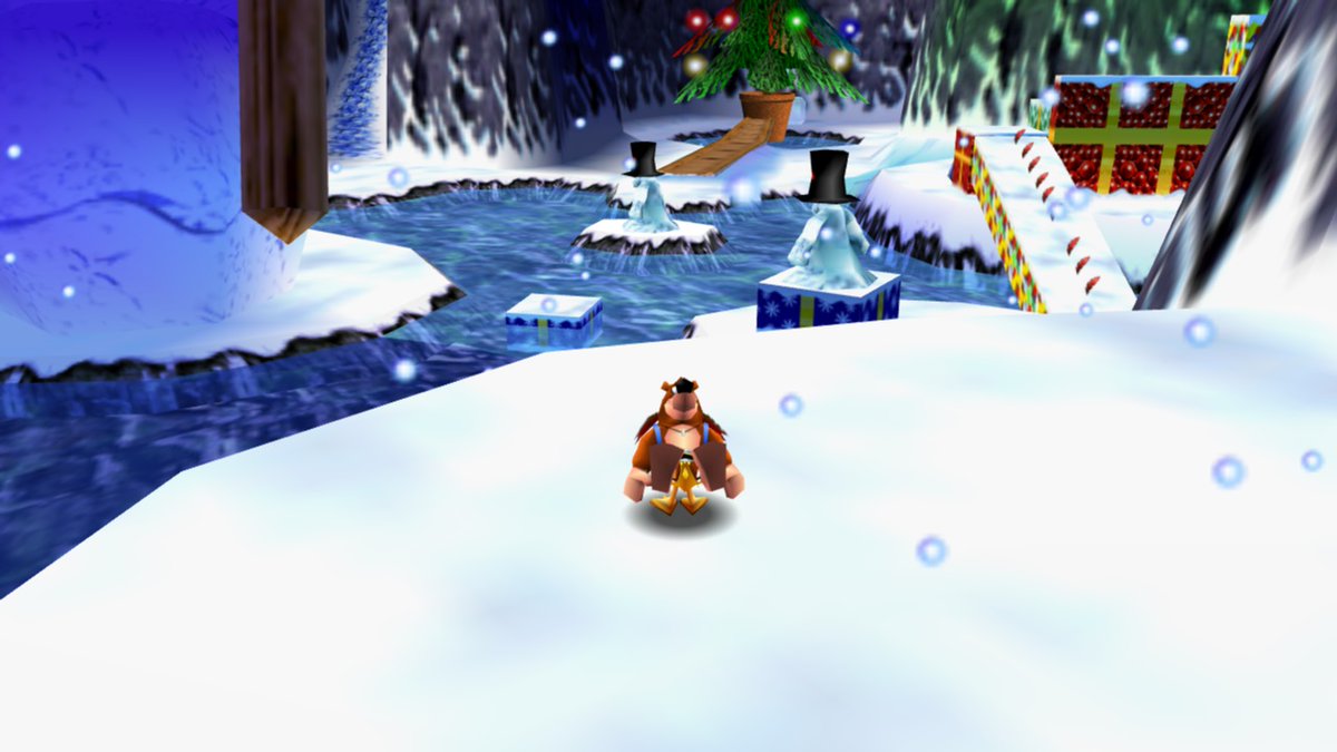 Zedxclon's tweet photo. For me, Freezeezy Peak embodies the excitement of Christmas Day, while Click Clock Woods in winter embodies that feeling you get when taking a solitary walk on the night of Christmas Eve. Both beautifully captured by @RareLtd 

#BanjoKazooie #FreezeezyPeak #ClickClockWoods https://t.co/K0NJNko3Ho