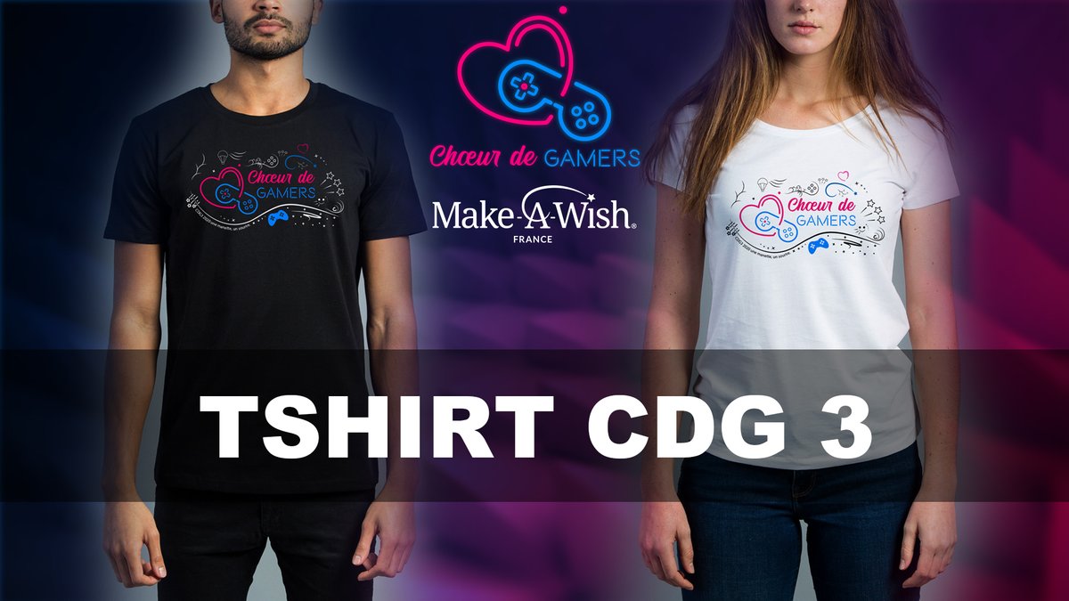 On vous à dit qu'une boutique avec des tee shirt <a href="/choeurdegamers/">💗 Choeur de Gamers & Co' 💗</a> est disponible et que les bénéfices seront reversés à <a href="/MakeAWishFrance/">Make-A-Wish France</a> ?

▶️ izbac.fr/choeur-de-game…
🌎 #CDG3 #makeawish <a href="/IZBAC/">IZBAC</a>
