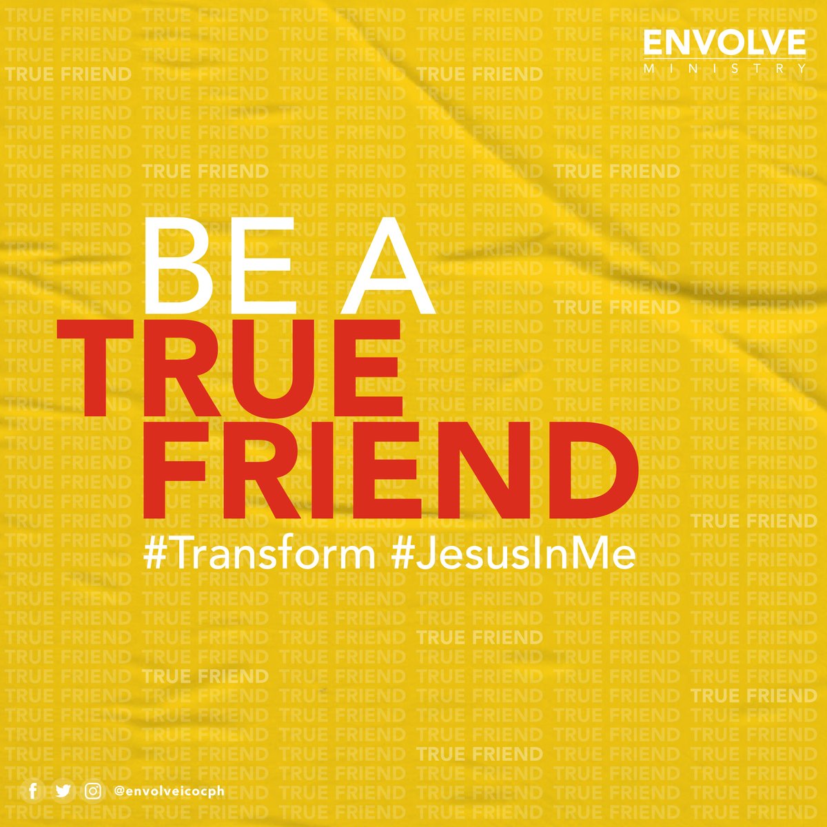 envolveicocph's tweet photo. John 15:15 “No longer do I call you servants, for the servant, does not know what his master is doing; but I have called you friends.”

Who are you as a friend? 

Read the complete post here: https://t.co/RU7PW75zoW

#ENVOLVEPH #ICOC #ICOCPhilippines #Transform #JesusInMe https://t.co/9ckP4n77TF