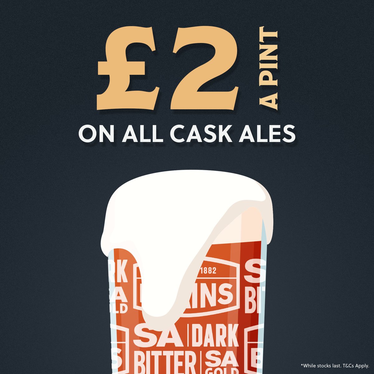 Today all Brain's Beers are £2.00 a pint.