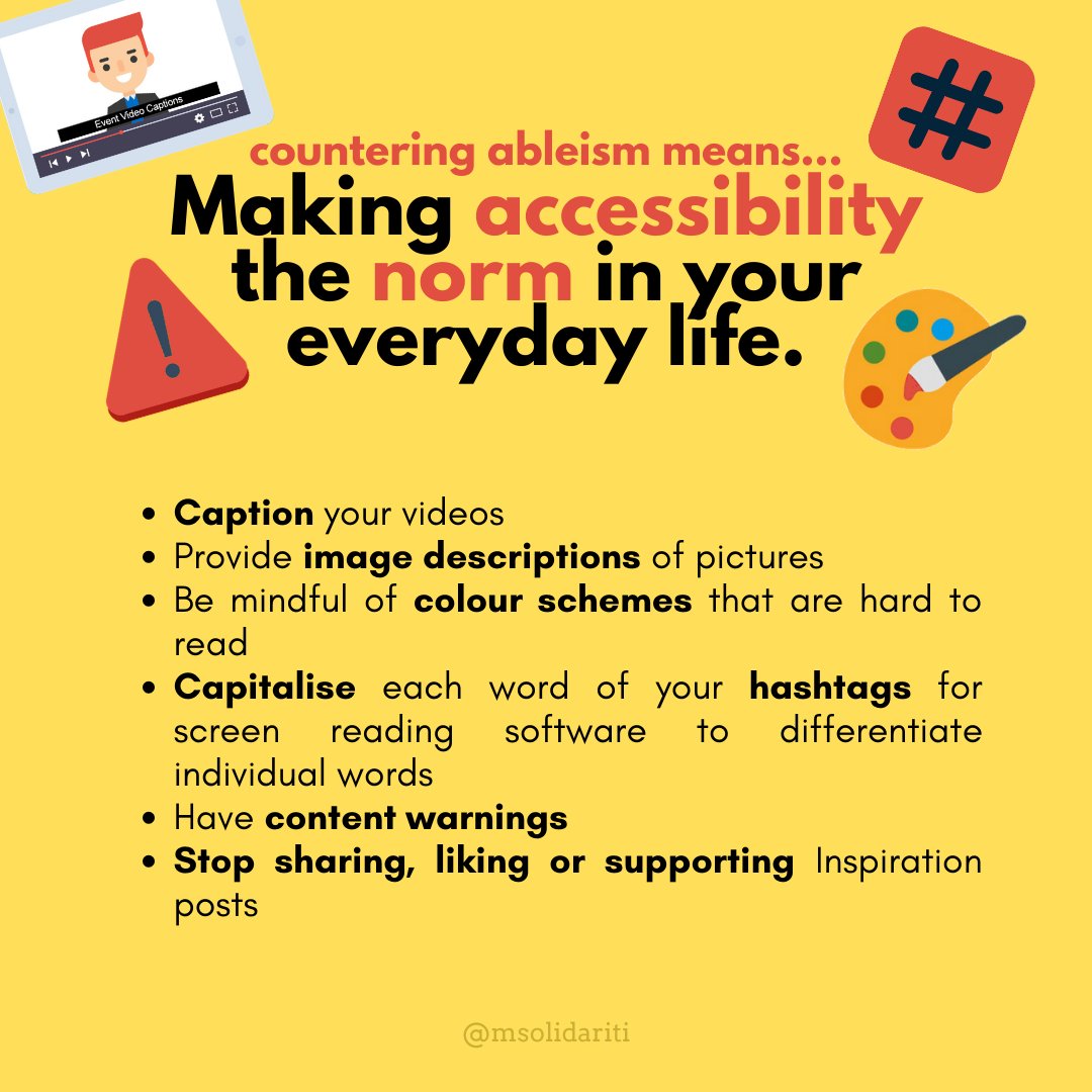 (3/4) So, how do we counter ableism? Countering it means...