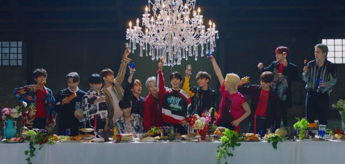 Pledis shows the royal family notation in their mvs, and one of them is emphasizing "chandelier" chandeliers represents the essence of light, wealth and power. a kind of "sun" that royal family have.but before you can be the "chandelier", you have to be another kind of "sun"