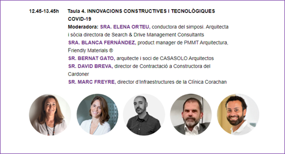 ACEScat's tweet image. ✅ A la TAULA 4 dialogarem sobre les #INNOVACIONS #CONSTRUCTIVES I #TECNOLÒGIQUES EN EL PERÍODE DE LA COVID-19

👉 L&apos;arquitectura condiciona gran part del nostre dia a dia i que amb bones pràctiques aquesta és capaç d&apos;aportar-nos #benestar i #salut.