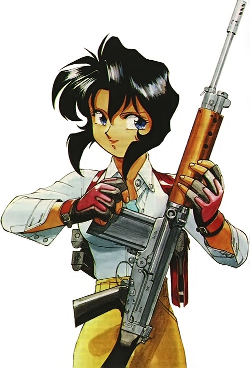 INDIANS: Female examples 1. Rakshata Crawla, Code Geass 2. Ralli Vincent, Gunsmith Cats (half-Indian)3. Janet Bhai, Black Lagoon 4. Lalah Sune, Gundam series