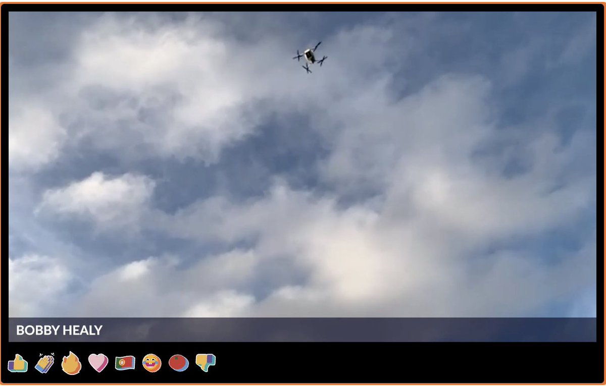 1250's tweet image. Incredible to see @realBobbyHealy and the @MannaAero team now doing a live drone delivery demo during @WebSummit. Not that long ago, he was just talking about this idea at #FirstFridaysforStartups @dogpatchlabs. Incredible to see their speed of execution.