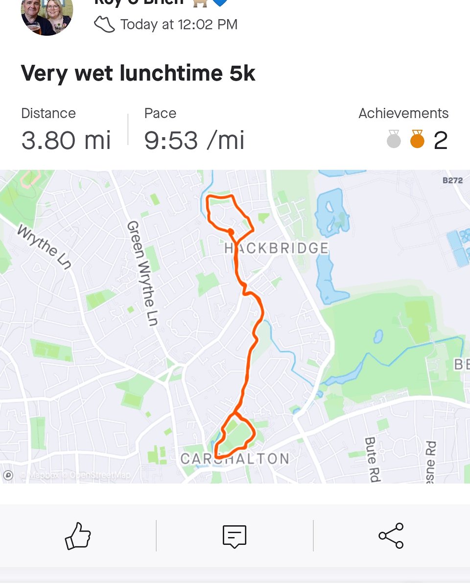 OBMCFC's tweet photo. Only ducks and myself along river in Carshalton at lunchtime today #wet #lunchtimeruns https://t.co/DhLpxj4gBh