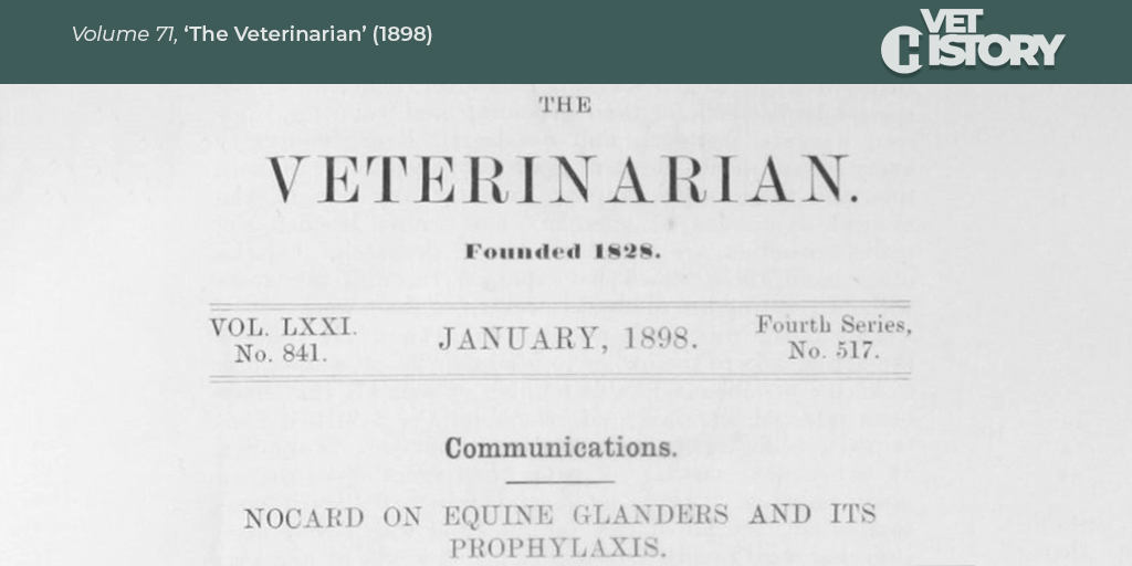 RCVSKnowledge's tweet image. Another volume of The Veterinarian is now online! Follow the link to read all the issues of this journal from 1898. bit.ly/33jLevn #vethistory #vetarchives
