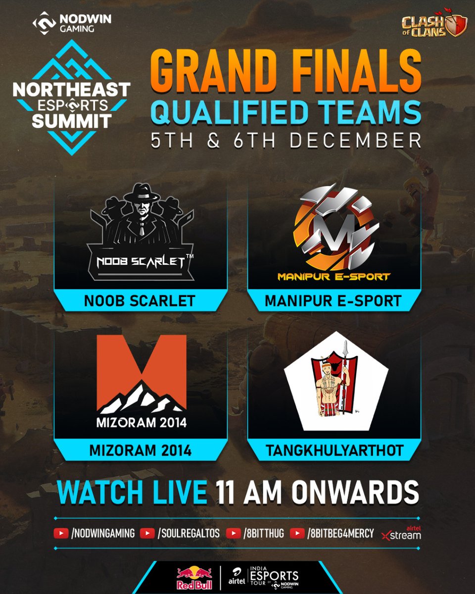 NodwinGaming's tweet photo. We bring you the Grand Finalists for Northeast Esports Summit! One of these teams will rise above all and become the Champions of the Northeast! ๐ฅ๐ฅ
Who will you be supporting?
Catch the action LIVE on 5th & 6th December ๐บ
๐ https://t.co/exwKhqLogN
#NES2020 #NErising https://t.co/yEoV4B680u