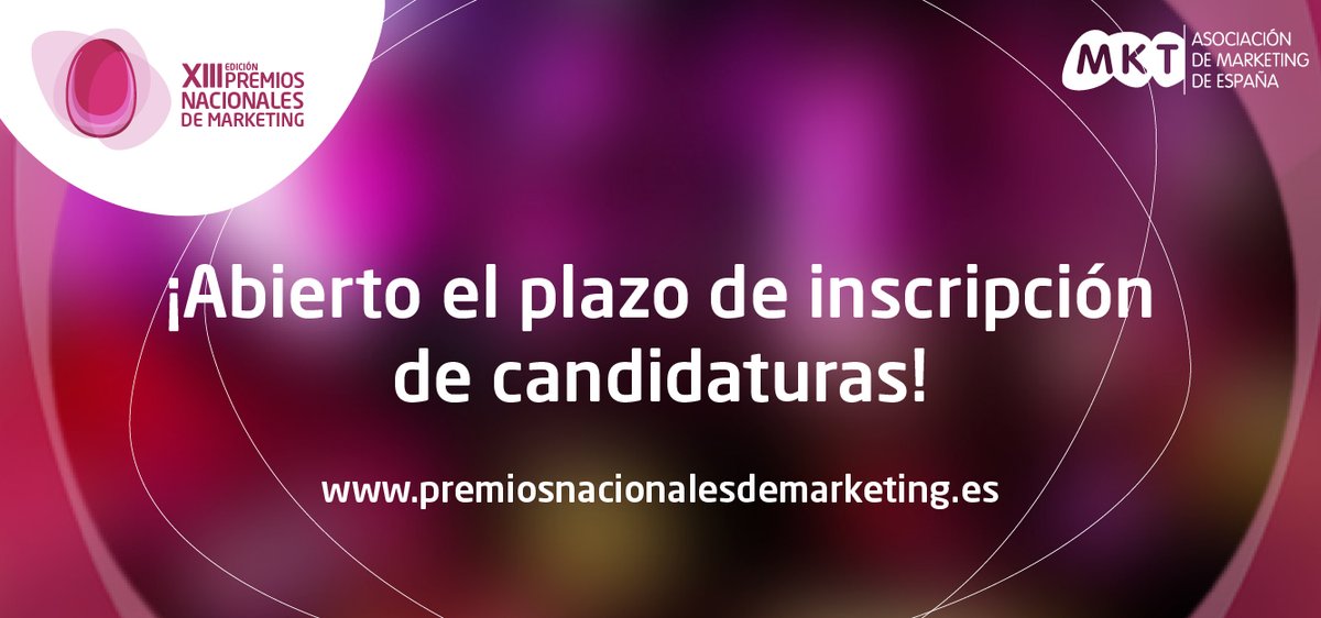 AMKT_es's tweet photo. ¡Ya puedes presentar tu candidatura a la XIII edición de los #PremiosMKT! Reconocemos estrategias de #marketing que sobresalen por su innovación, buenas prácticas y resultados tangibles.
Todos los detalles aquí 👉 https://t.co/hq3xIKzo8A
@equmedia @HavasVillageES #QualityMedia https://t.co/tV50BhOQ7i