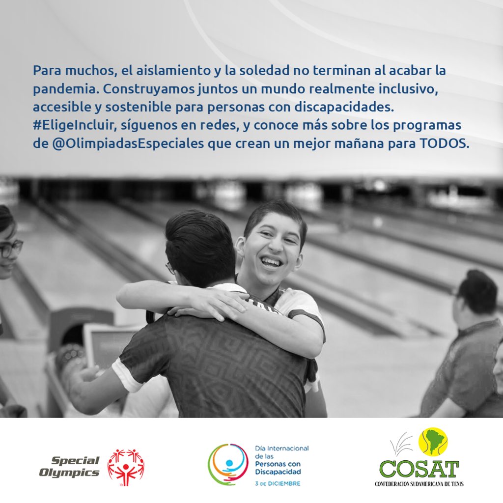COSAToficial's tweet photo. ¡Hoy es el Día Internacional de las Personas con Discapacidad!📆Reconozcamos su valor y su aporte a nuestra sociedad junto a nuestros amigos de Special Olympics #COSAT #IDPD2020 #IDPD #ChooseToInclude @OEamericalatina https://t.co/TWo1Iy901A