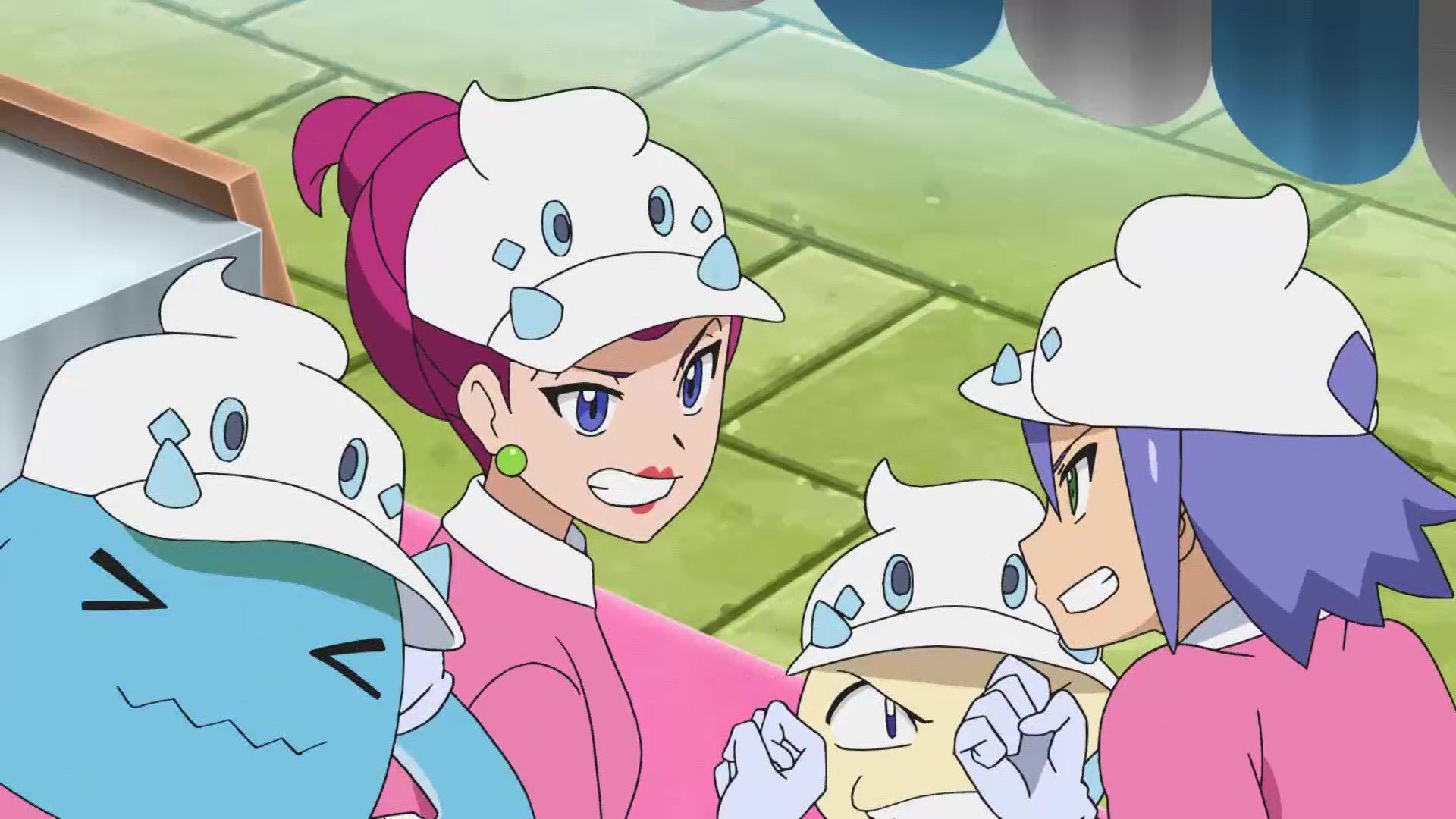 アニメ ポケットモンスター 公式 アニポケ ハイライト ロケット団 はいつでもどこでも悪だくみ イッシュ地方ヒウンシティに先回りしてアイス屋に変装したロケット団 ピカチュウ にそっくりな ほぼほぼピカチュウ を使いピカチュウゲット作戦を
