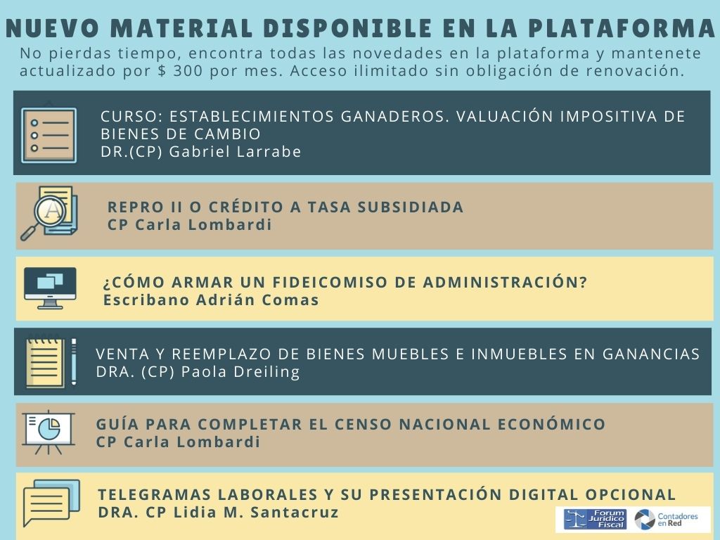 Contadores en Red (@contadoresenred) on Twitter photo 📌 Nuevo material disponible en la plataforma <a href="/forumfiscal/">forumjuridicofiscal</a>
📝 Suscribite por $ 300 por mes y accedé a todo el contenido sin restricciones y sin obligación de renovación.
⏩ …doresenred.forumjuridicofiscal.com.ar/planes-de-susc… 📌 Nuevo material disponible en la plataforma <a href="/forumfiscal/">forumjuridicofiscal</a>
📝 Suscribite por $ 300 por mes y accedé a todo el contenido sin restricciones y sin obligación de renovación.
⏩ …doresenred.forumjuridicofiscal.com.ar/planes-de-susc…