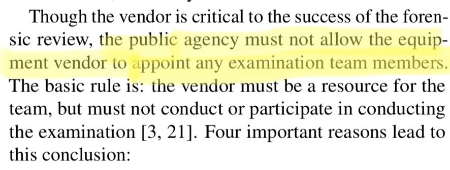 “...vendors have a direct conflict of interest...”