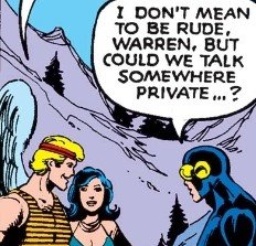 The scene builds around exclusion. Scott asks to talk to Warren privately, thus excluding Jean from an important strategy discussion despite the fact that she is easily the most powerful member of the team. 3/9