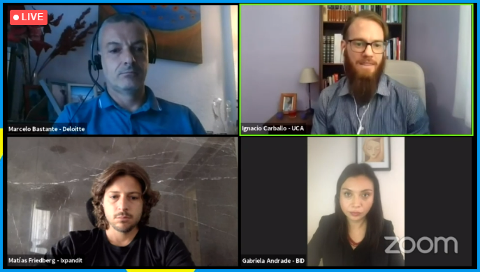 CamaraFintechAr's tweet photo. Sumate al panel sobre el ecosistema #fintech argentino, donde presentamos los resultados del informe #fintech2020. @IECarballo conversa con Marcelo Bastante (@DeloitteARG), @matifriedberg (Ixpandit) y Gabriela Andrade (@el_BID).
📲https://t.co/xF51YgeoTH
#ArgentinaFintechForum https://t.co/w2s4R2Q6o4