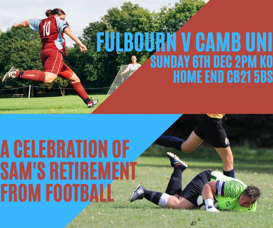 We’re so pleased to be back and would especially love your socially distanced support for our captain <a href="/SIsaacson10/">Samantha Isaacson</a> this Sunday as she marks her retirement from football 👏 Huge thanks to @cambswgleague &amp; <a href="/CuafcWomen/">CUAFC Women</a> for making this happen ⚽️ #footballfamily