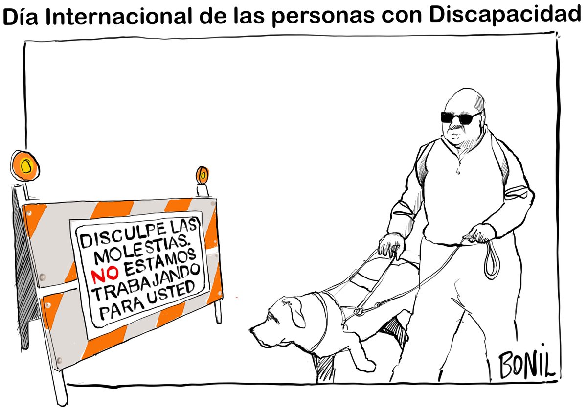 bonilcaricatura's tweet photo. Hoy 3 de diciembre, Día Internacional de las Personas con Discapacidad. 
Nuestras ciudades aún no son tan inclusivas. https://t.co/odL0pZY2UK