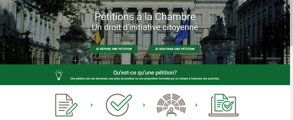 LaChambreBE's tweet photo. Développée avec @fodspfbosa la nouvelle plateforme Pétitions permet de déposer sa #pétition en ligne, de récolter des signatures &amp; de demander à être entendu en commission si la pétition atteint au min 25000 signatures correctement réparties entre régions> https://t.co/yKtkK2lEOr https://t.co/JtaEXBo2FC