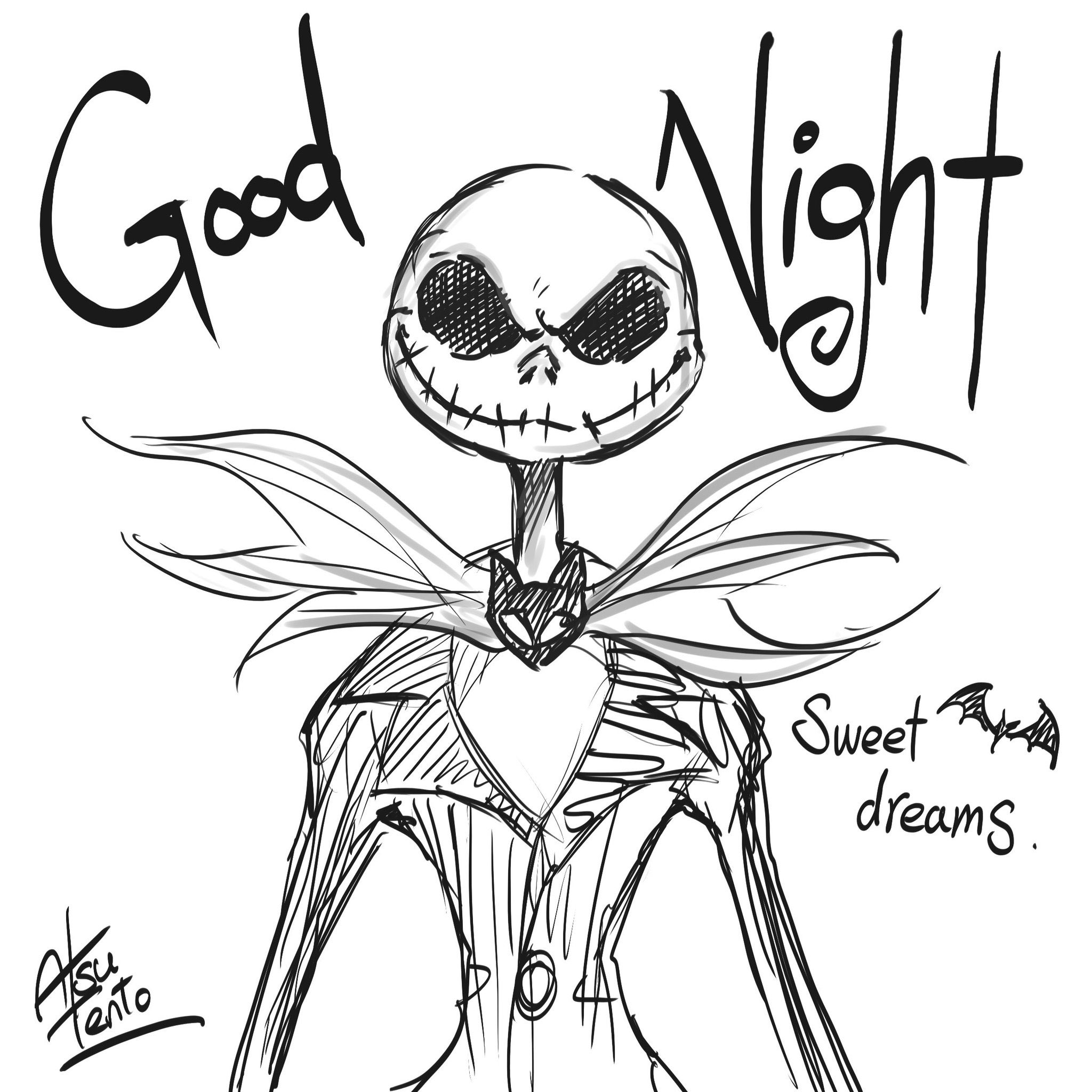 Twitter 上的 Atsu Tentoo Good Night ジャックスケリントン Jackskellington ナイトメアビフォアクリスマス イラスト好きさんと繋がりたい イラスト好きな人と繋がりたい 絵描きさんと繫がりたい お絵描き ディズニー らくがき イラスト T Co