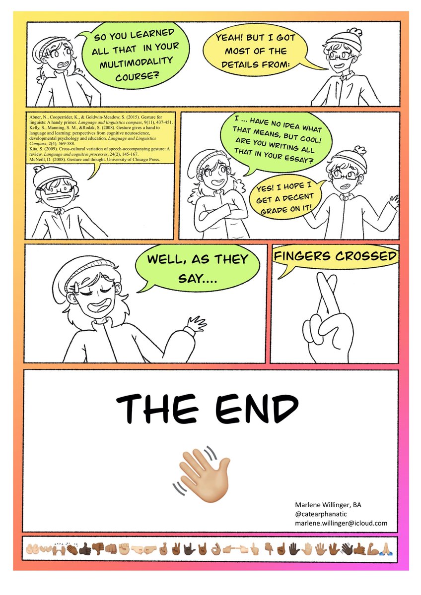 Hello Folks, if you are looking for something to read today, why not try my student  @catearphanatic 's work on gesture (6 threads). Gesture folks, be gentle. It is a new course and we only had 2.5 weeks to cover the topic. This for me is one of the best things in 2020.
