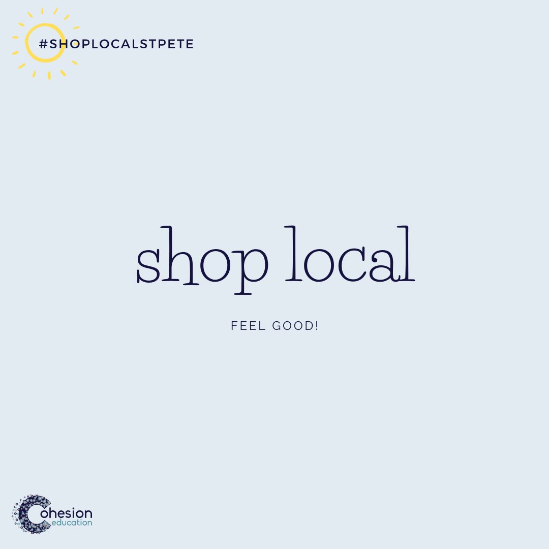 Hey #StPete we want you to #shoplocal and give Cohesion Education a try! Head to our website to learn more!

#shoplocalStPete