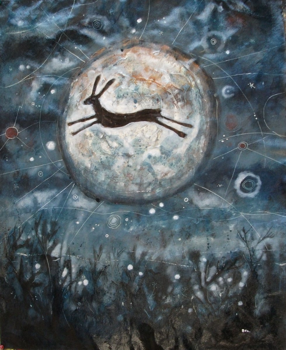 davidbezartist's tweet photo. In one well-known story from Dartmoor, a mighty hunter named Bowerman disturbed a coven of witches practicing their rites, and so one young witch determined to take revenge upon the man. She shape-shifted into a hare, led Bowerman through a deadly bog. #FolkloreThursday #DavidBez https://t.co/Rkuz4wQr26