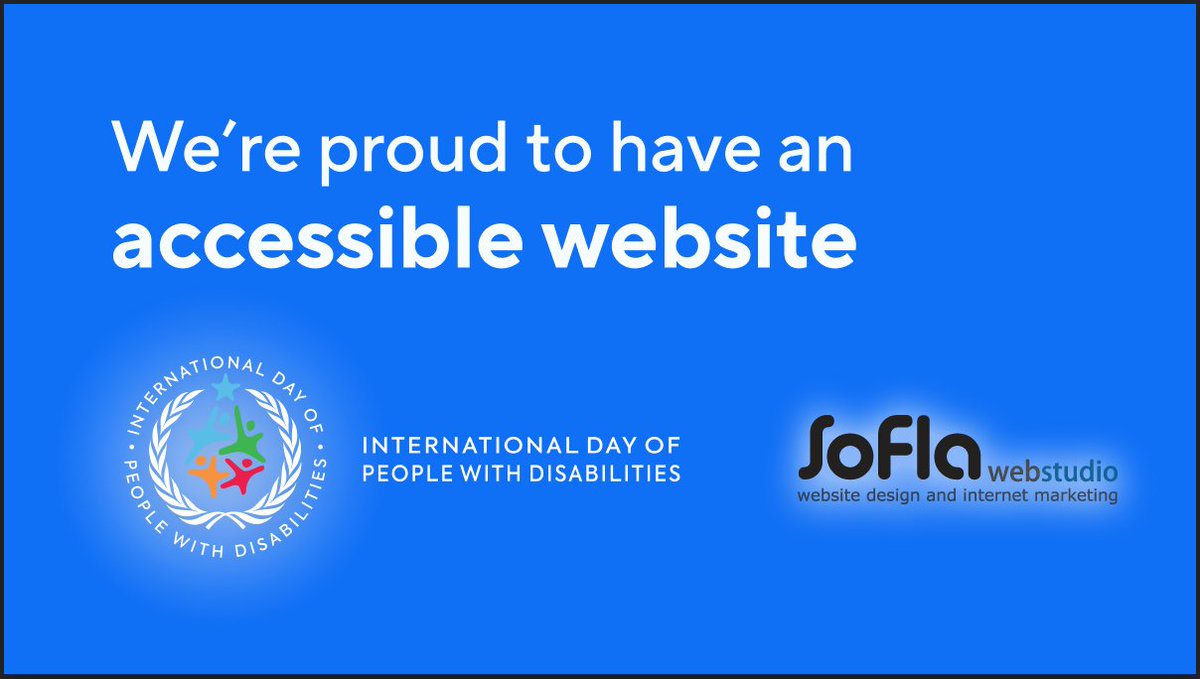soflaweb's tweet photo. Today is International Day of People with Disabilities! We're proud to support the rights of #PeopleWithDisabilities with an #accessible and #ADA compliant website!
#IDPD2020 #WebAccessibility #accessibility https://t.co/6g4AwdVRy8