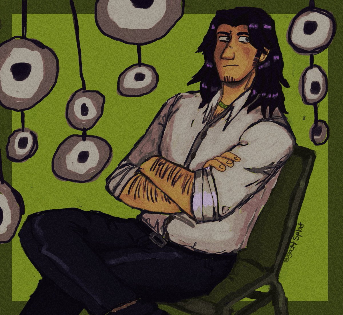 gattsplatart's tweet photo. #VisibleNonbinary Hi! My name Is Gatsby and I like to draw things with weird colors ! https://t.co/ZxcmBCRQRn