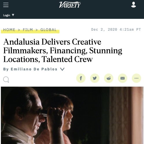 Cineastas con talento, financiación, localizaciones de ensueño y grandes profesionales. <a href="/Variety/">Variety</a> celebra el gran estado de forma del cine andaluz en este artículo, en el que también habla la Academia de Cine de Andalucía.

variety.com/2020/film/glob…