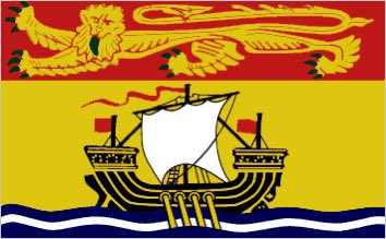 PFTCommenter's tweet photo. New Brunswick state flag look’s like it was created by a first year animation student making a internet cartoon about a sea-faring cat https://t.co/6GXBTUKw7l