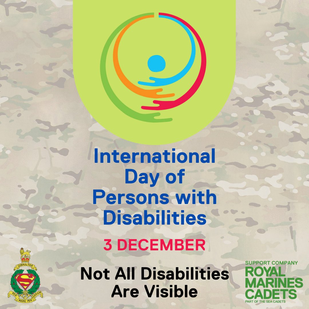 Today is #internationaldayofpersonswithdisabilities and we, as with every other day, support and recognise our Cadets, CFAVs and Supporters living with a disability. We work hard to ensure that everyone in the wider Cadet Forces and #CorpsFamily is valued, included and supported.