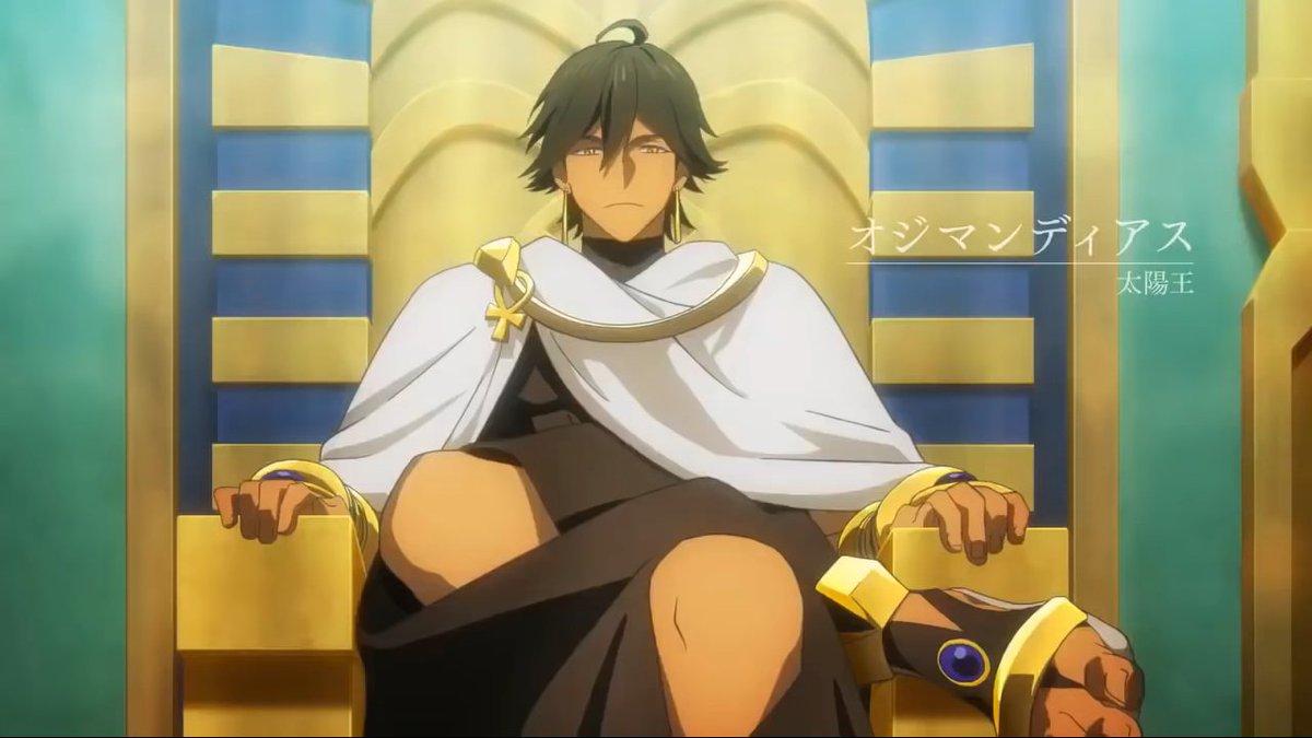 EGYPTIANS: Male examples1. Ozymandias, Fate/Grand Order2. Muhammad Avdol, JJBA 3. Atem, Yu-Gi-Oh4. Thoth Caduceus, Kamigami no Asobi