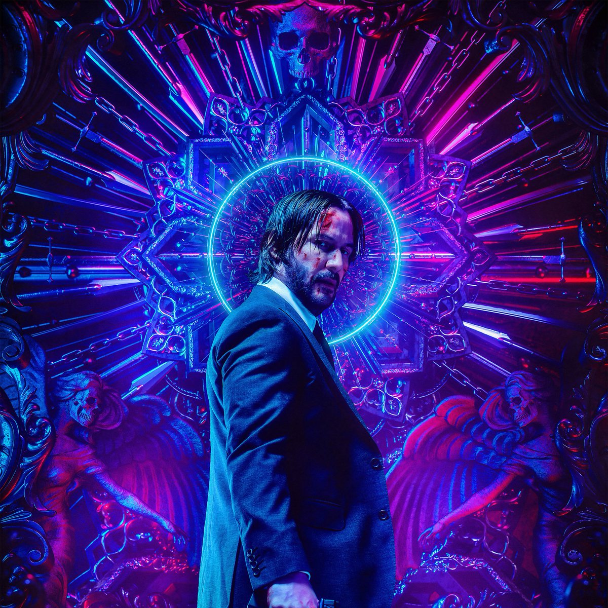 Billelis has done stunning work on a wide variety of media, sport, game, and pop culture projects.Lionsgate approached him to create artwork for John Wick 3. He produced this beauty, incorporating "metallic roses, weapons, angels of death and his beloved late puppy"