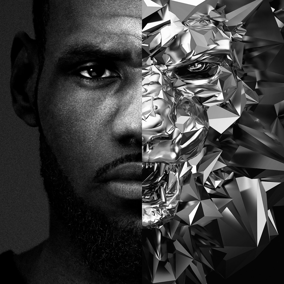 Sports fan?Nike Basketball asked him to "create a key visual for the launch of professional basketball player  @KingJames signature shoe; the XI."Beast.