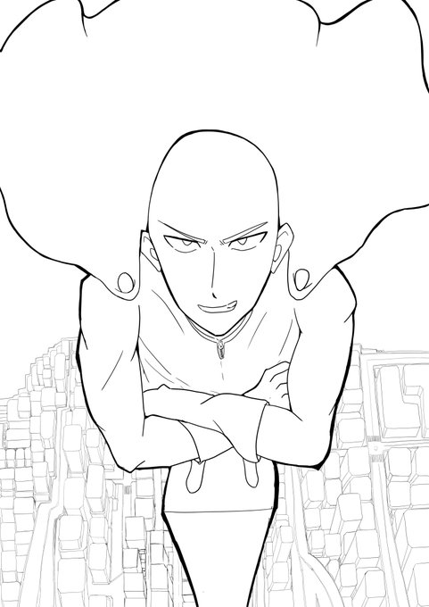 サイタマ線画
#ワンパンマン 