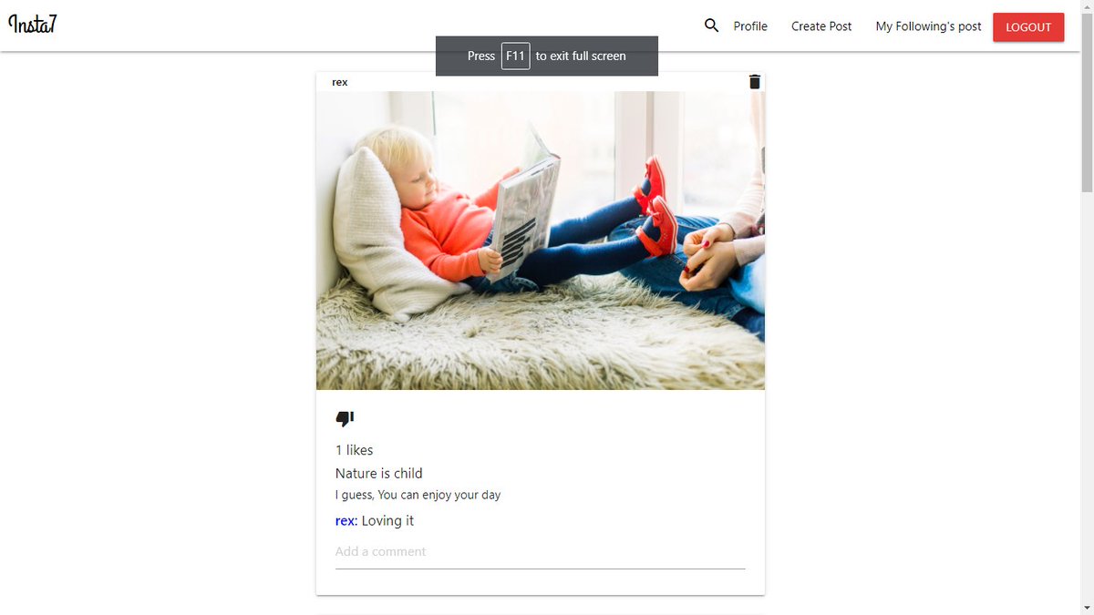 alex__coder's tweet image. 1/n 
Completed 2nd #FullStack #mern project 🧵
Project: Instagram-clone
website link: in7.herokuapp.com
Stack= #MERN
Expected time= 5 days 
actual time= 8 days.
I learned a lot from #mukeshphulwani, it was basically a clone of intagram
#100DaysOfCode #CodeNewbie