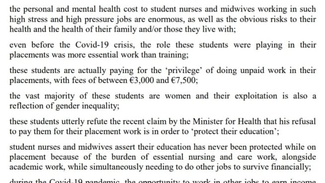 The language earlier in the motion is problematic as well. For instance, the use of the word 'exploitation' here - you may agree or disagree with that, but for the Oireachtas to pass a motion containing that phrase would have consequences.