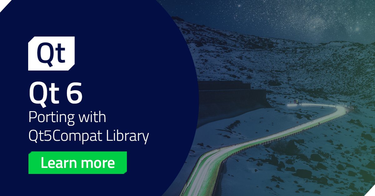 qtproject's tweet image. Investigating how to port from #Qt5 to #Qt6? 🤔
Get a quick overview on how to adapt to the new build system and more in this blog post 🔗 hubs.ly/H0BZ6N_0 #QtDev #Development