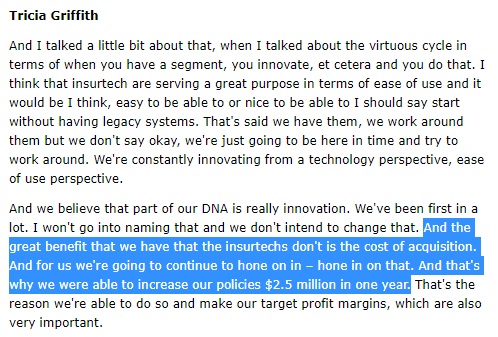 Someone asked  $PGR about telematics recently in their earnings call, with the question clearly phrased about  $ROOT's claims of an innovator's dilemma.