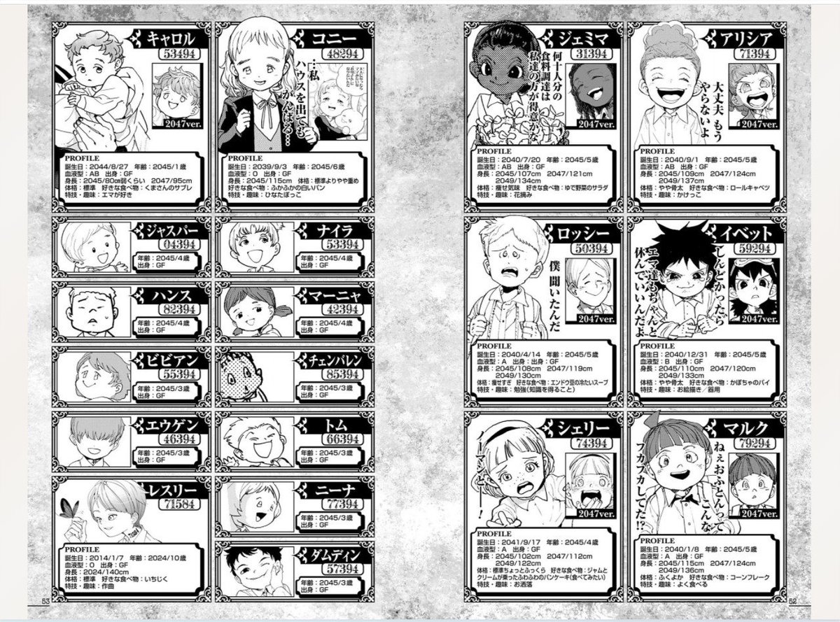 The Promised Neverland on X: The Promised Neverland Fanbook: Character  profiles and design sheets  / X