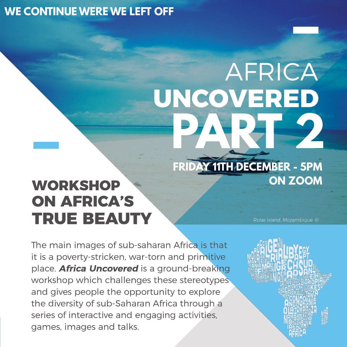 culacs's tweet photo. ❕FRIDAY the 11th @5pm - PART TWO of the AFRICA UNCOVERED❕

Join this workshop for an incredible opportunity to learn and discuss further all the misconceptions on Africa and its consequence on black individuals.

Delivered by @alexandrosayeni 🙌🏽 https://t.co/mGxmrtXFPz